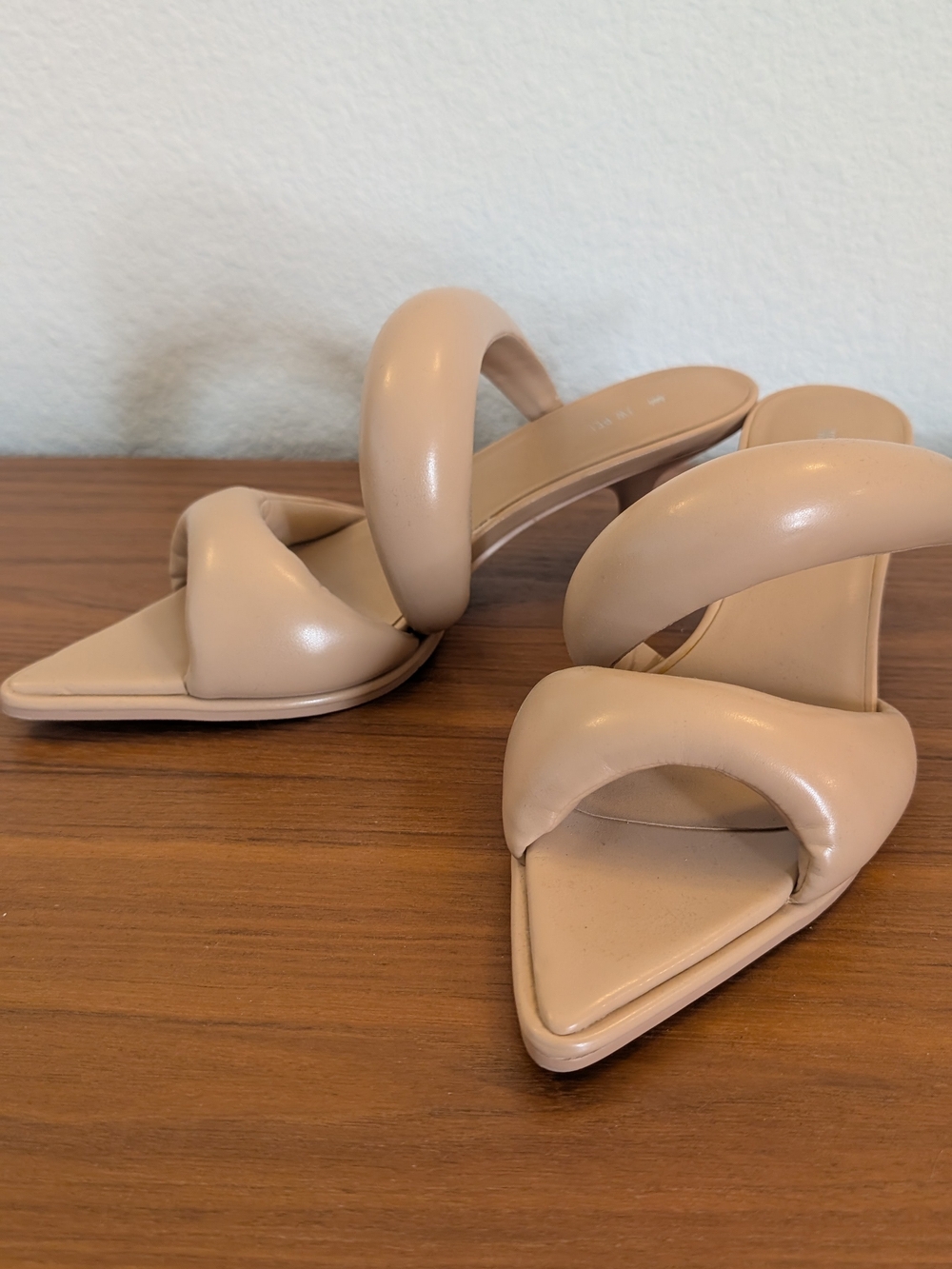 JW PEI Beige Padded-Strap Heeled Sandals, new never worn